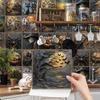 Meiji Varios Estilos de Pegatinas de Pared de Azulejo Floral para Cocina y Baño, Pegatinas de Azulejo Impermeables y Resistentes a las Manchas, Autoadhesivas, Venta al por Mayor Transfronteriza de Temu en Stock