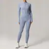 Mono de Yoga con Cremallera de Manga Larga para Mujer, Estilo Europeo y Americano para Otoño e Invierno, Mallas de Secado Rápido para Fitness de Alta Intensidad, Running