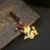 Liga de Três Dimensões Ano do Dragão Dragão Dourado Chaveiro Pingente para Homens Mulheres Chaves de Carro Bolsas Pingente diy Corda Feita à Mão