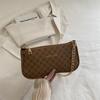 2025 Nuevo Estilo Otoño Estampado Moda Casual Retro Simple para Mujer Gran Capacidad Cadena Axila Hombro Cuadrado Pequeño Bolso de Mujer