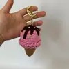 Hilo Terminado Crochet Muñeca Pan Adorno Hecho a Mano Dibujo Animado Forma de Comida Muñeca Llavero Colgante