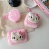 Mini bolsa para guardar auriculares con diseño de gato de dibujos animados, llavero, colgante de muñeca rosa, monedero, adornos para bolso.