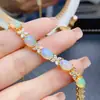 Venta al por mayor de fábrica Popular Pulsera de Ópalo Natural con Incrustaciones de Plata S925 Piedra Principal 6*8 Joyería de Lujo Venta Directa de Fábrica