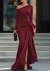 2026 Nuevo Vestido de Noche Elegante y de Moda para Mujer de un Solo Hombro con Abertura para Amazon Transfronterizo Europeo y Americano Día de la Independencia