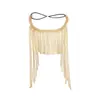 Tiara de Cabeça Popular de Luxo Europeia e Americana com Franjas, Acessórios de Moda Transfronteiriços, Headband de Cabeça com Corrente de Testa de Strass Estilo Étnico