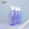 Botella de champú 400ml botella plana cuadrada para loción Botella con dispensador de ducha acondicionador para el cabello Botella secundaria de PET botella de plástico