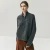 Cardigan de Caxemira Espesso e Pesado Feminino Gola Alta Zíper Casaco Suéter Outono Inverno Novo Macio Amigo da Pele Roupa Exterior