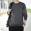 Sudadera de hombre para primavera y otoño, talla grande, versátil, holgada, casual, moderna, jersey de cuello redondo, gruesa, camisa base elegante