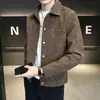 Chaqueta hombre 2024 otoño e invierno nuevo rufián guapo marca de moda de alta gama solapa gamuza ropa de primavera abrigo de hombre