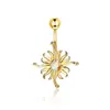 Juego Transfronterizo de Acero Inoxidable de Ocho Piezas Clavo de Ombligo Mariposa Girasol Incrustado Zirconia Joyería de Piercing Corporal de Lujo Ligero