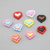 Acessórios DIY acrílico cor sólida moldura pixel coração furo reto coração oco corrente para celular contas