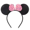 Faixa de Cabelo Nova do Mickey Transfronteiriça Acessórios de Cabelo Orelhas Pretas Faixa de Cabeça do Mickey Mouse Dia das Crianças 1 de Junho Headwear de Laço da Minnie