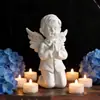 Figurillas de Personajes Transfronterizos Escultura de Chica de Resina Decoraciones Pequeñas de Escritorio Ángel Lindo Estilo Retro Europeo Soñador