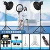 Luz de Relleno LED de 400W para Fotografía en Vivo, Luz de Bola de Belleza para Transmisiones en Vivo, Iluminación para Fotografía de Cine y Televisión, Caja de Luz Suave Panorámica de Pie