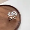 Anel de Contas Bolinhas com Recortes de Aba Larga para Mulheres, Doce e Cool Estiloso, Fashion e Versátil, Anel Aberto Criativo Index Finger Ring de Nicho Ins