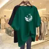 Vestido Camiseta Casual de Manga Corta de Largo Medio Talla Grande Holgado 2026 Nuevo Verano Reductor de Edad Cubre Vientre Top