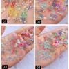 Arte de Unhas Japonesa Resina Mágica Série Mista Contas de Vidro Mistas Urso com Laço Aurora Misto 100