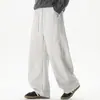 Pantalones casuales de pierna curva estilo Old Money para hombre, nueva colección primavera/otoño, con cordón, diseño de patchwork, estilo deportivo americano, corte holgado, pierna recta, pantalones largos