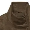 Venda Quente Internacional AliExpress Novidades da Primavera 2026 Roupas Femininas Manga Longa Gola Alta com Cinto Jaqueta de Camurça 4344650