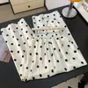 Pantalones casuales de alta calidad, de doble capa, forrados, transpirables y cómodos, de pierna ancha con lunares para mujer