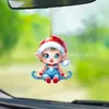 Llavero Plano Acrílico de Nuevo Producto Navideño Transfronterizo Colgante Decorativo Colgante Decoración de Coche Decoración de Árbol de Navidad