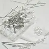 Novo modelo transfronteiriço: 80 peças de alfinetes de cabeça redonda perolados brancos de 6*55MM para posicionar pérolas, adequados para fixar tule, vestidos de noiva e vestimentas