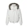 Chaqueta de algodón con capucha de dos piezas falsas con cuello de pelo para hombre, estilo de marca moderna europea y americana, cremallera de doble cursor, chaqueta de algodón tipo bomber
