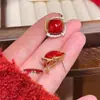 Acessórios de Orelha em Alta no Tiktok Estilo Ano Novo Brincos Vermelhos Personalizados Brincos da Moda Versáteis Tachos de Orelha Ganchos de Orelha Presilhas de Orelha para Mulheres