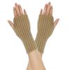 Guantes de lana cálidos de otoño e invierno, guantes sin dedos de punto con mangas largas de lana, mangas falsas, guantes rectos con borde cruzado, guantes cálidos