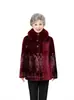 Ropa de algodón acolchado de invierno para ancianos, Ropa de algodón acolchado de invierno de la abuela, Chaquetas de terciopelo gruesas con cuello de piel para madres, Chaquetas de algodón acolchado para mujeres