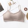 Ropa interior de una pieza con copa fija, tirantes finos para los hombros, hermosa espalda envuelta, copa de látex, verano, transpirable, con rosca, para niña, espalda cruzada