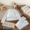 Pijama de Otoño e Invierno para Niños de Algodón Puro Clase A Sin Costuras de Terciopelo Suave Elástico Ropa de Casa Conjunto de Ropa Interior para Niños y Niñas