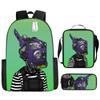 Transfronteiriço Novo Mochila Skibidi Toilet Mochila Escolar Estudante Poliéster Estampado Mochila Pasta Estojo Conjunto de Três Peças