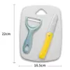 Juego de Tres Piezas de Tablas de Cortar de Acero Inoxidable, Peladores de Frutas y Verduras, Cuchillos Plegables para Frutas, Juego de Herramientas de Cocina Asakh-No.507