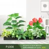 Paisagismo com Plantas Verdes Simulação Floreira Divisória de Piso Arte Floral de Chão Paisagem de Plantas Combinação de Floreira Flor Artificial em Vaso Bonsai Decoração