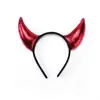 Diadema de cuernos de Halloween traje de tridente Diadema de Diablo Rojo accesorios para actuación de mascarada para niños y adultos