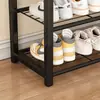 Venta Directa de Fábrica Estante para Zapatos de Acero al Carbono Estante para Zapatos de Hierro Forjado Engrosado y Reforzado Gabinete para Zapatos de Almacenamiento Lateral para Entrada del Hogar
