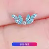 Pendientes de Aleación de Titanio F136 Incrustados con Circonita 5A Alas de Ángel Rosca Interna Clavos para Hélix Hélice Labios Joyería para Piercings de Titanio G23
