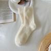 Calcetines de terciopelo visón de color sólido para mujer, calcetines de media caña, calcetines gruesos y cálidos con forro polar para otoño e invierno, calcetines para dormir, calcetines para el suelo, calcetines de nieve
