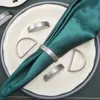 Hebilla de anillo para servilleta simple en forma de D transfronteriza, hebilla creativa de semicírculo, anillo decorativo para servilleta de aleación con galvanoplastia, decorativo de mesa para restaurante occidental