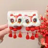 Acessórios de Cabelo Tradicionais de Ano Novo para Meninas, Presilhas de Cabelo com Laço Estilo Chinês Hanfu, Grampos de Cabelo Ano do Bode para Bebês Venda por Atacado
