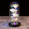 Cubierta de cristal con flor eterna, tres flores láser, rosa 520 Tanabata, regalo de San Valentín para novia, adornos DIY