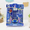Set de Artículos Escolares Periféricos de Animación de Dibujos Animados, Set de Papelería Infantil, Caja de Regalo, Portalápices de Stitch, Combinación de Platos Triangulares