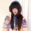 Orejeras de Peluche con Bloques de Color y Lunares para Otoño/Invierno 2026 para Mujer, Cubreorejas Gruesos y Cálidos para Ciclismo, Protección para los Oídos con Lazos, Calentadores de Orejas