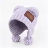 Gorro Pasamontañas con Pompones en las Orejas de Osito de Peluche Lindo para Mujer, Cálido Versátil para Otoño e Invierno, Protección para las Orejas