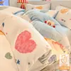 Funda de edredón de terciopelo de leche engrosado con felpa de otoño e invierno, pieza única 150x200x230cm, funda de edredón de terciopelo coral de doble cara para una persona
