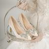 Tacones Altos de Punta para Mujer 2024 Nuevos Primavera y Otoño Tacones de Aguja Planos de Boca Baja Exportación Talla Grande Cantidad Grande Trato Preferencial