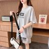 Traje Casual Deportivo de Algodón Puro para Mujer 2025 Nuevo Ropa de Verano Moda Coreana Moda Femenina Conjunto de Dos Piezas