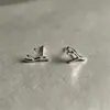 Pendientes llanos de plata de ley 925 con forma de rama, estilo coreano, frescos y sencillos, diseño minimalista, joyería de nicho para hombres y mujeres