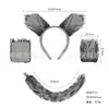 El Set de Diadema de Halloween Más Popular de Amazon Cola Palma Accesorios Creativos Cabeza de Animal Orejas de Animal Lobo Feroz